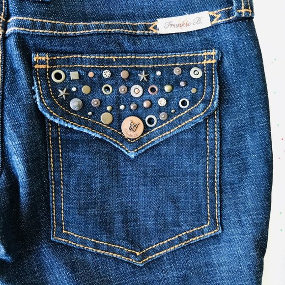 Frankie B Studded Low Rise Jean,  Made in USA  Size 2 - Picture 7 of 13